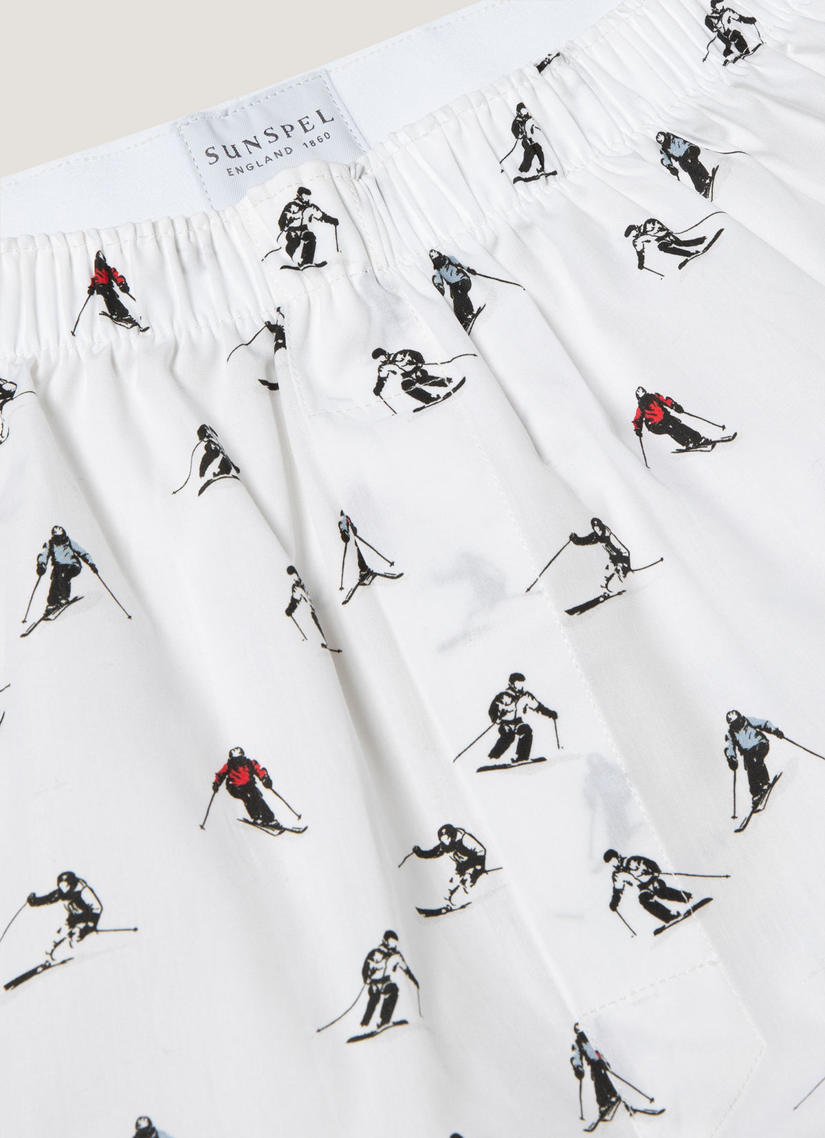 Men's Classic Boxer Short in White Ski Print