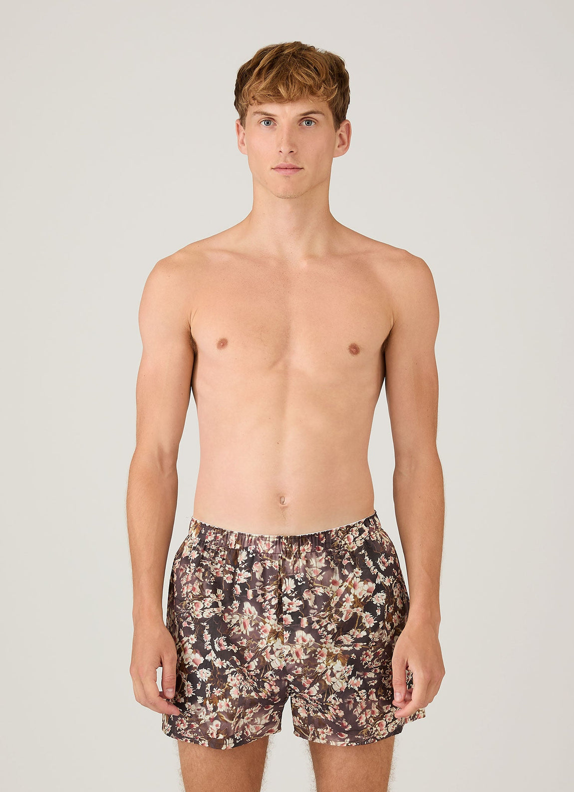 Men's Classic Boxer Short in Liberty Fabric in Dark Brown Floral