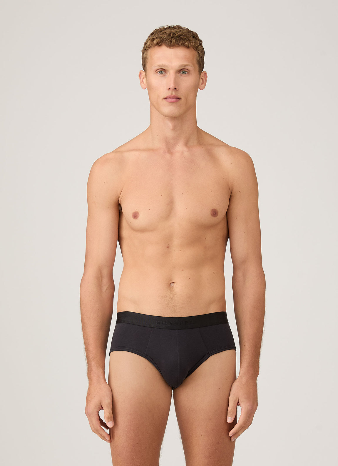 Men's Sea Island Cotton Briefs in Black