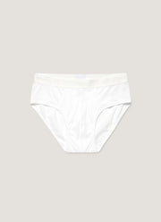 Men's Sea Island Cotton Briefs in White