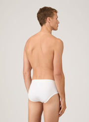 Men's Sea Island Cotton Briefs in White