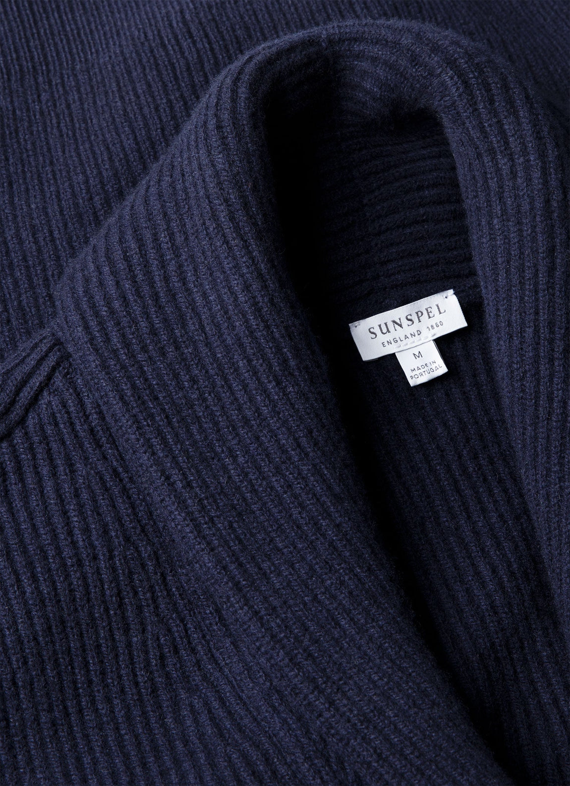 Men's Lambswool Cashmere Shawl Cardigan in Navy