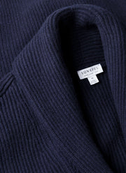 Men's Lambswool Cashmere Shawl Cardigan in Navy