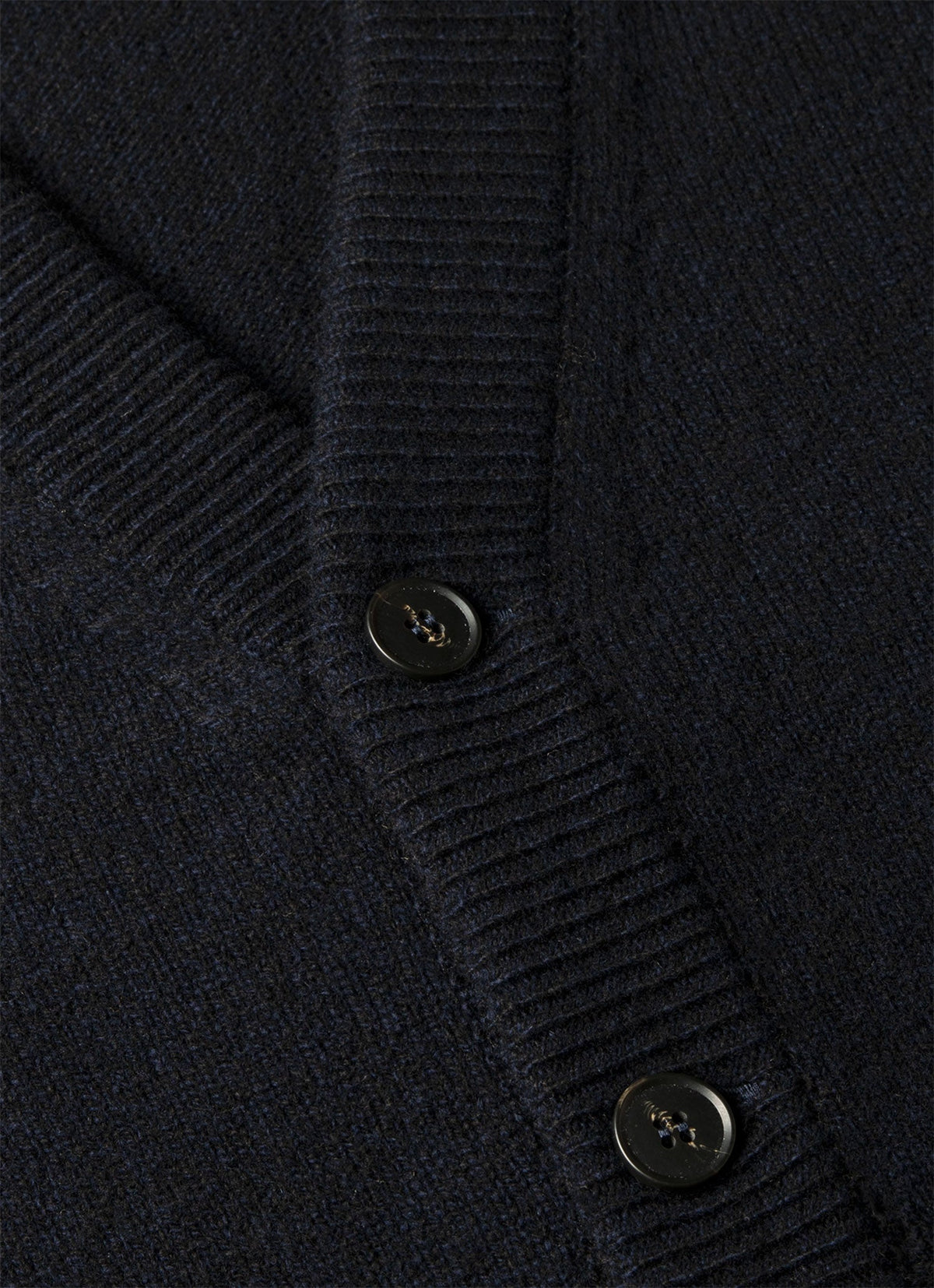 Men's Lambswool Cardigan in Dark Navy Mouline