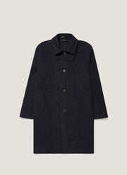 Men's Tweed Overcoat in Navy Tweed