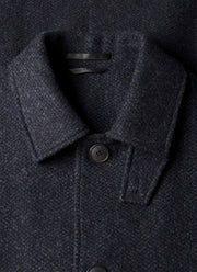 Men's Tweed Overcoat in Navy Tweed