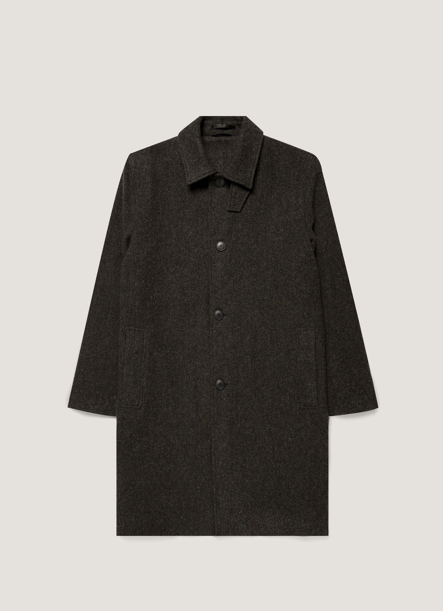 Men's Tweed Overcoat in Loden Green