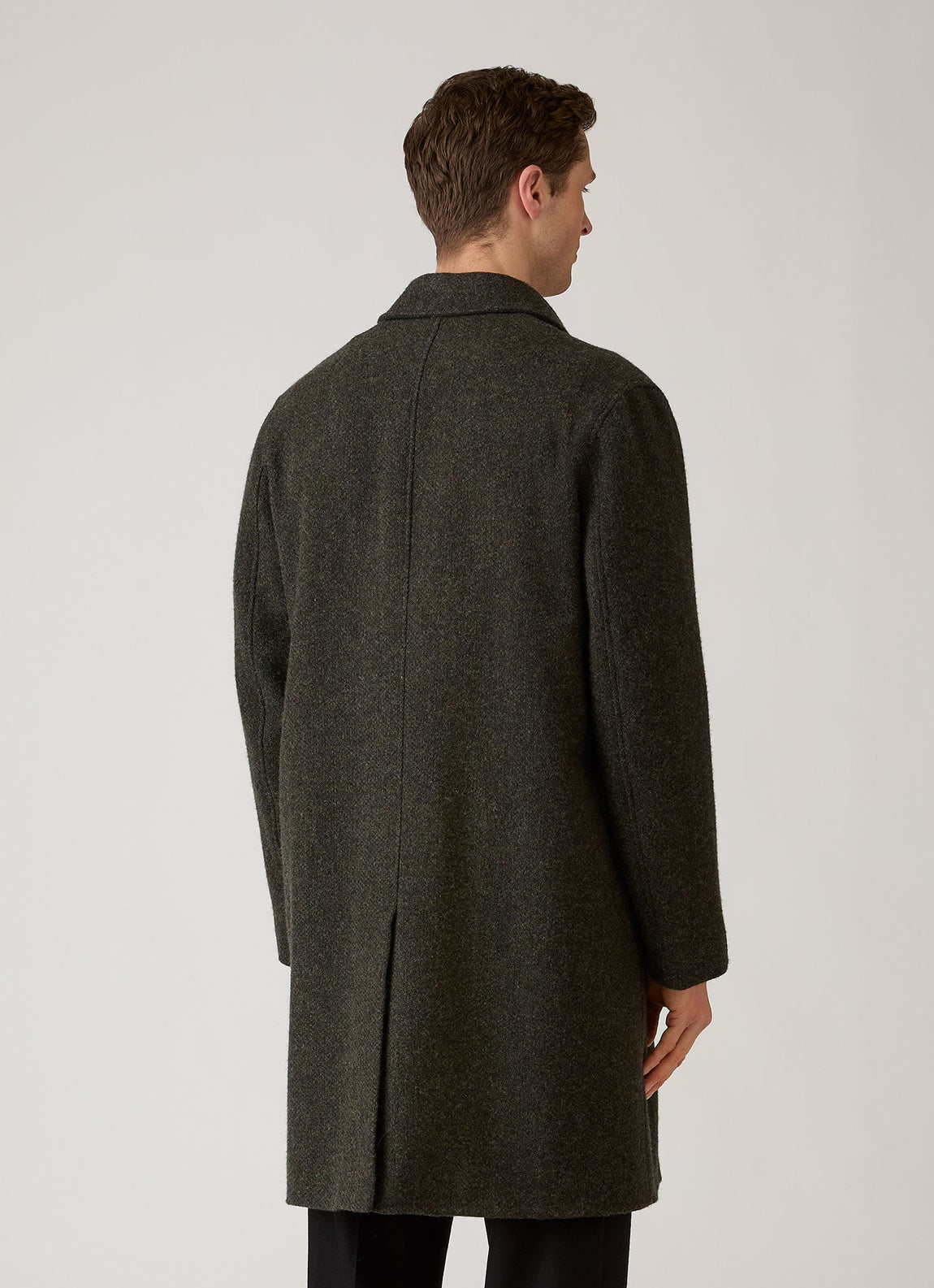Men's Tweed Overcoat in Loden Green