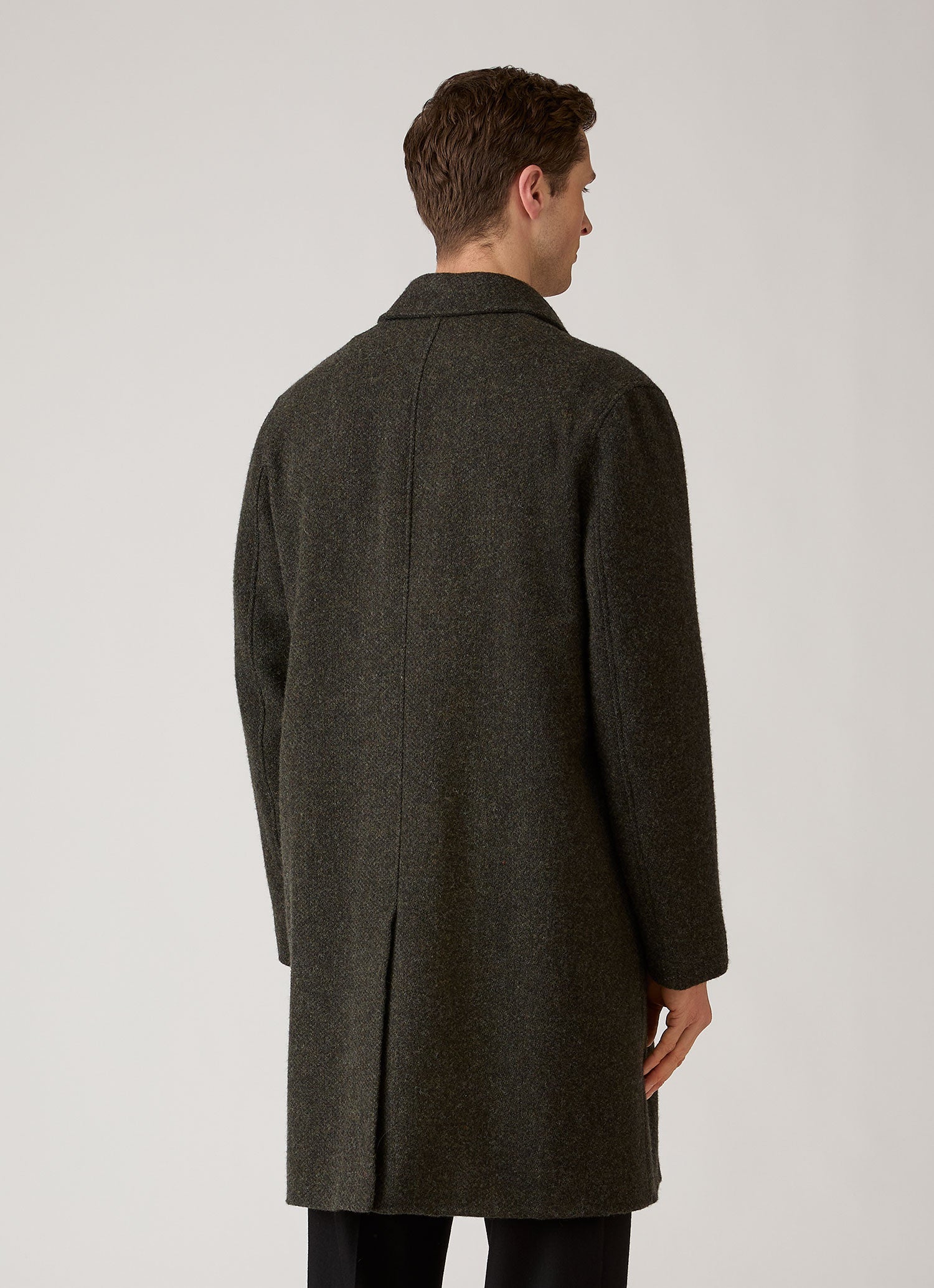 Men's Tweed Overcoat in Loden Green