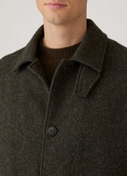 Men's Tweed Overcoat in Loden Green