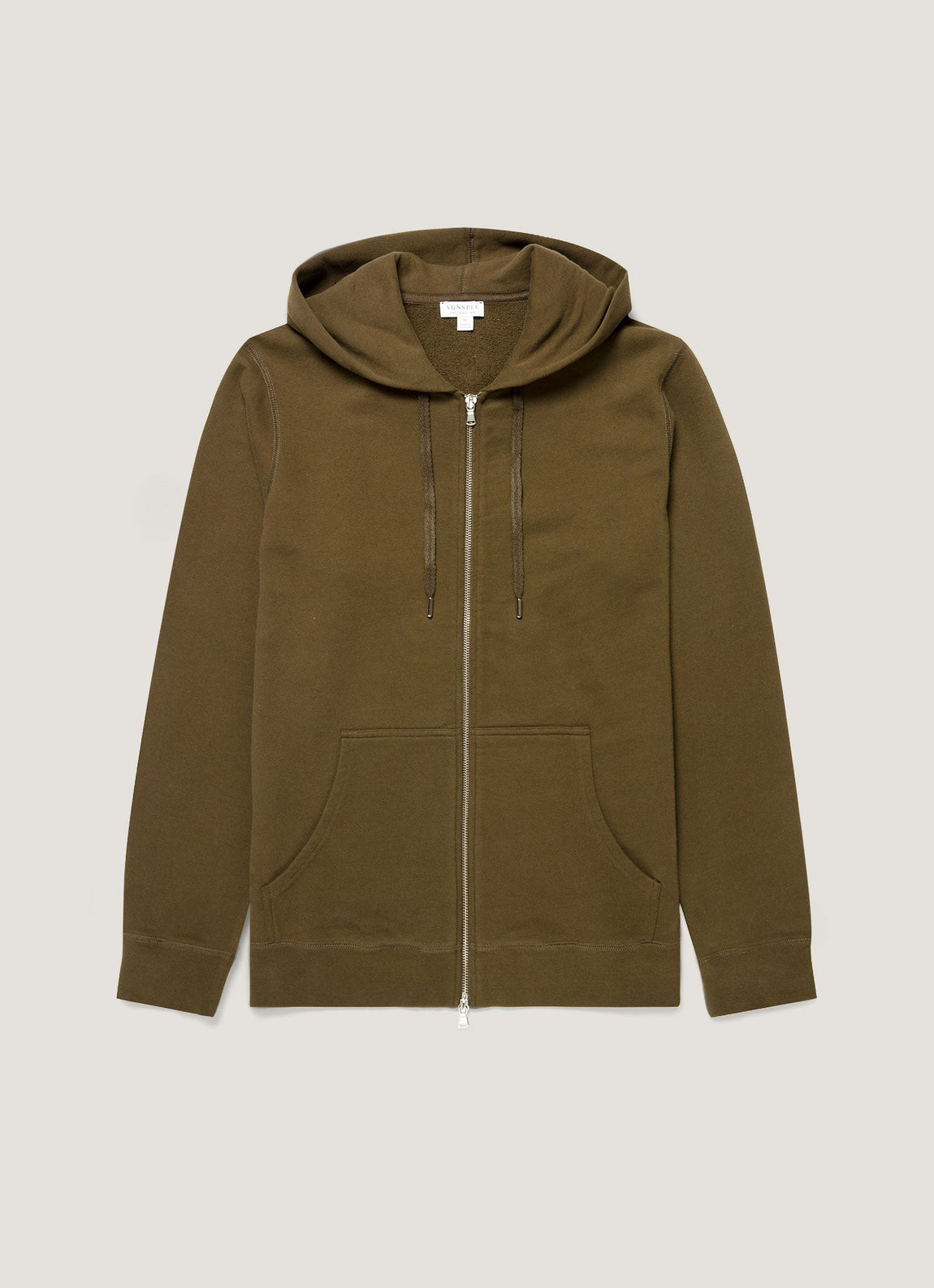 Men's Loopback Zip Hoodie in Loden Green