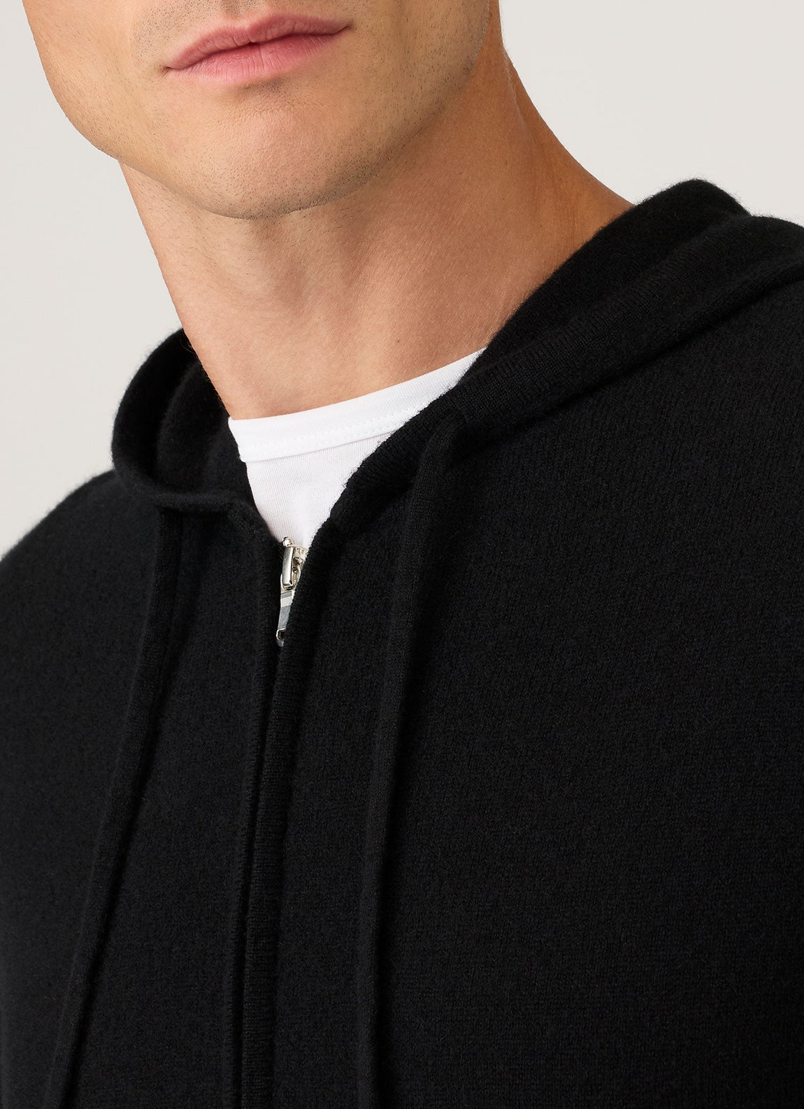 Men's Cashmere Hoodie in Black