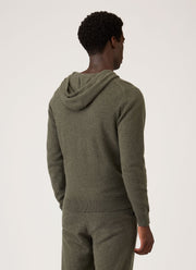 Men's Cashmere Hoodie in Khaki