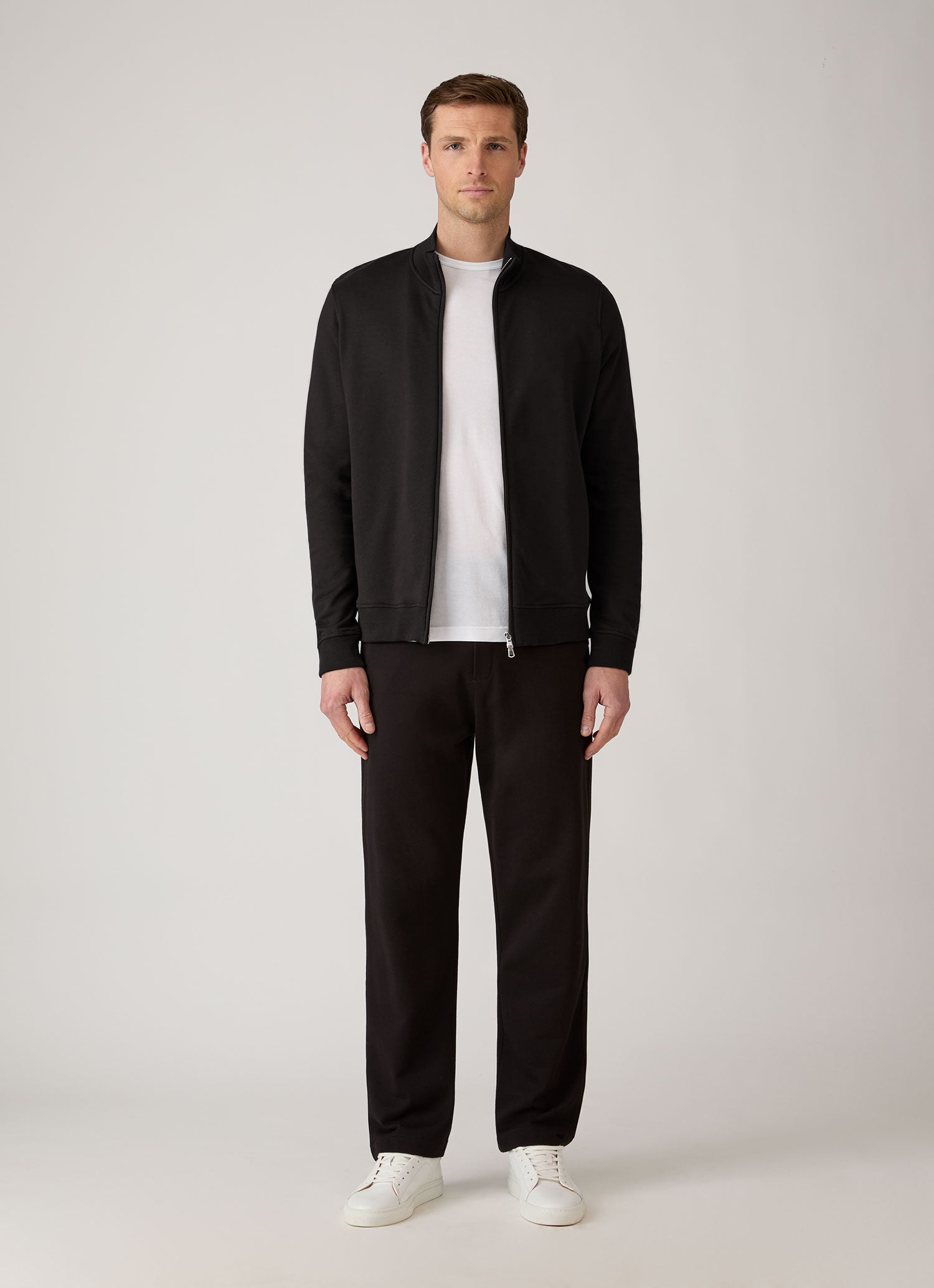 Men's Supima Loopback Zip Sweatshirt in Black