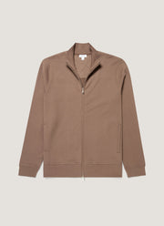 Men's Supima Loopback Zip Sweatshirt in Dark Cedar