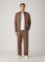 Men's Supima Loopback Zip Sweatshirt in Dark Cedar