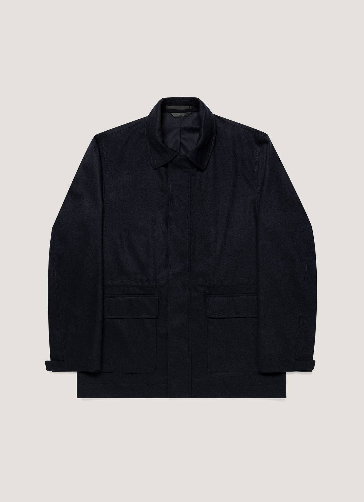 Men's Wool Cashmere Flannel Field Jacket in Navy