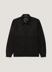 Men's Boiled Wool Harrington Jacket in Black