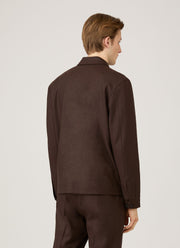 Men's Boiled Wool Harrington Jacket in Truffle