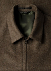 Men's Boiled Wool Harrington Jacket in Loden Green