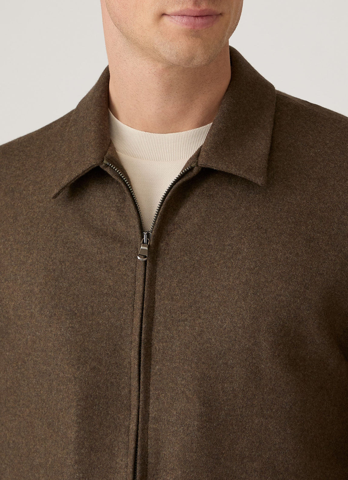 Men's Boiled Wool Harrington Jacket in Loden Green