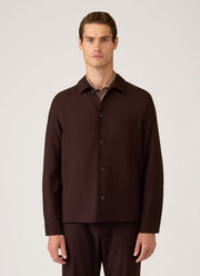 Men's Wool Twill Jacket in Dark Chocolate