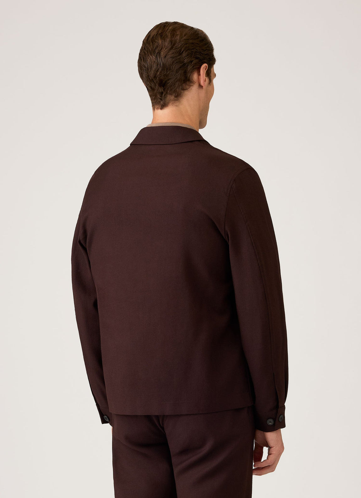 Men's Wool Twill Jacket in Dark Chocolate
