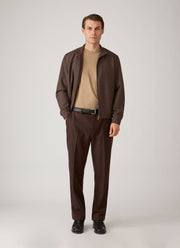 Men's Donegal Tweed Zip Jacket in Dark Brown Melange