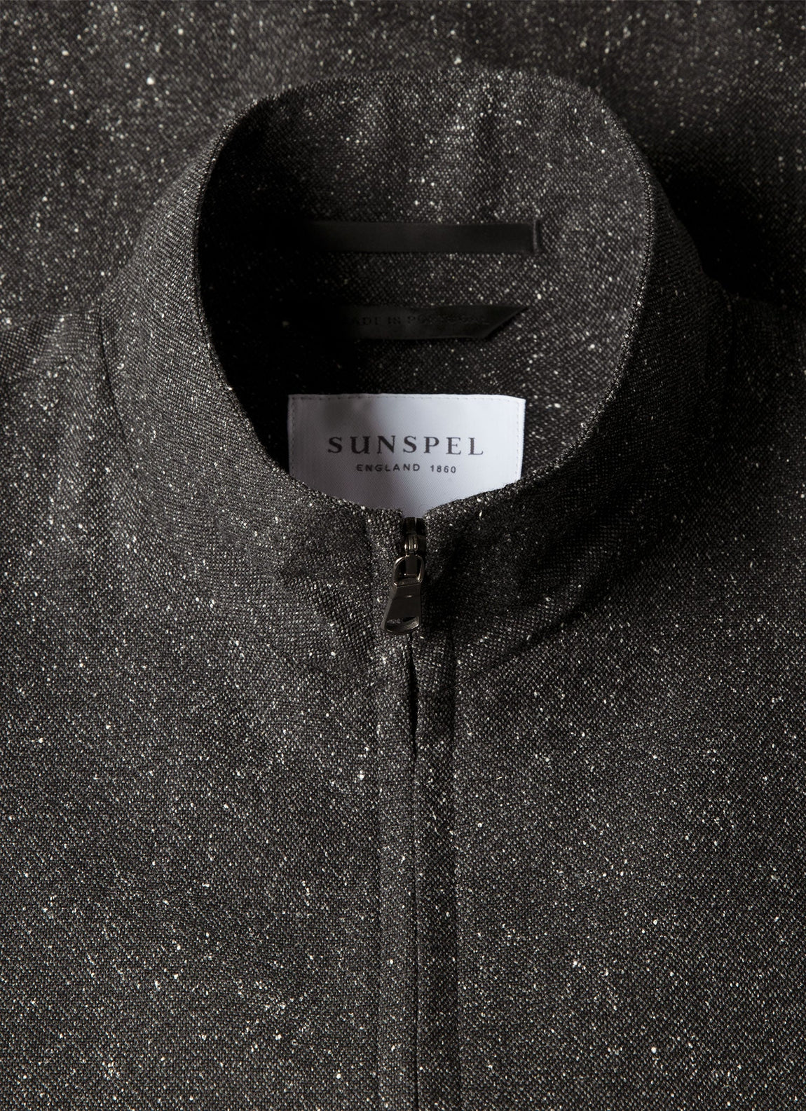 Men's Donegal Tweed Zip Jacket in Anthracite Melange