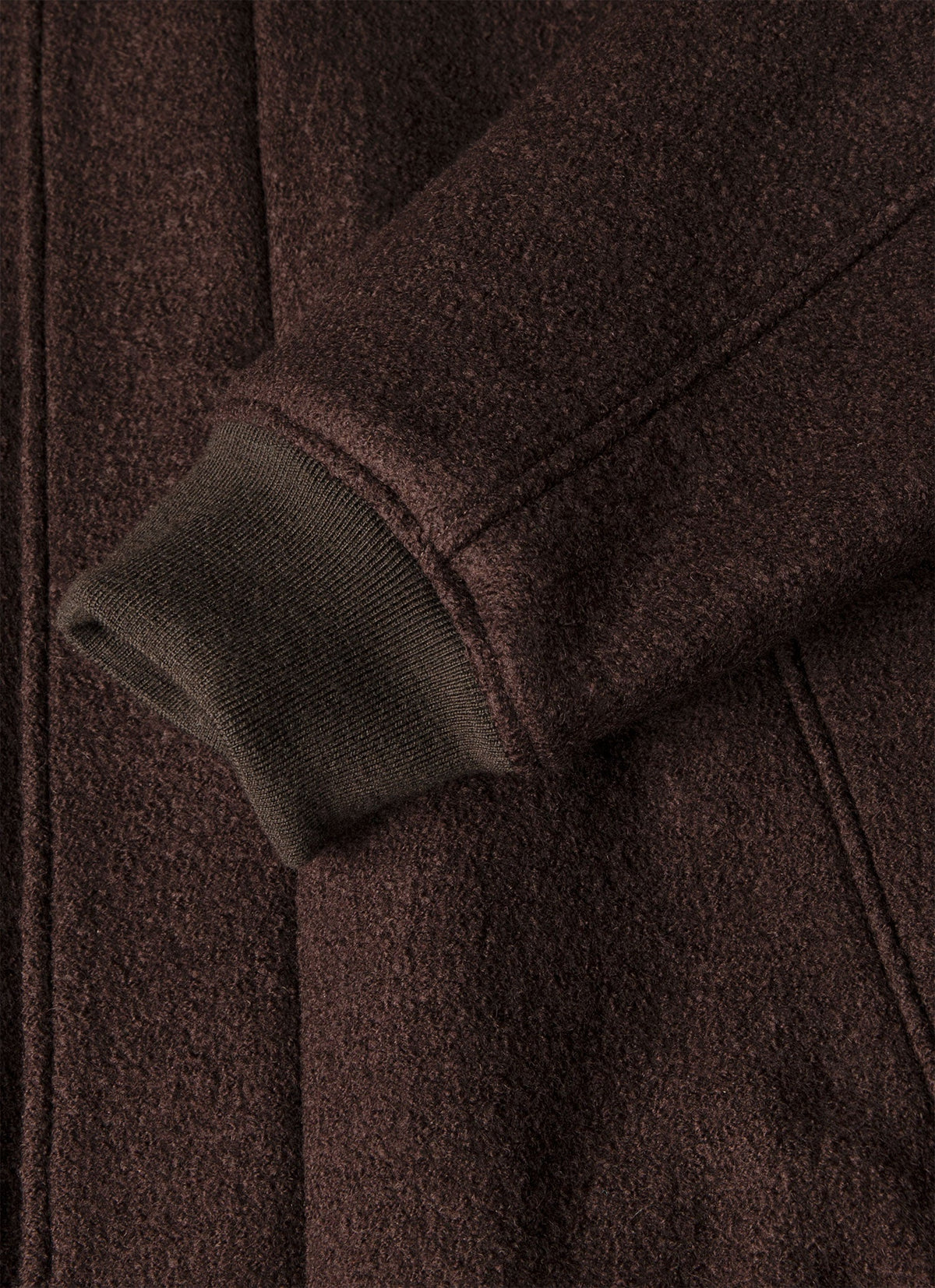 Men's Heavy Boiled Wool Jersey Bomber in Dark Chocolate