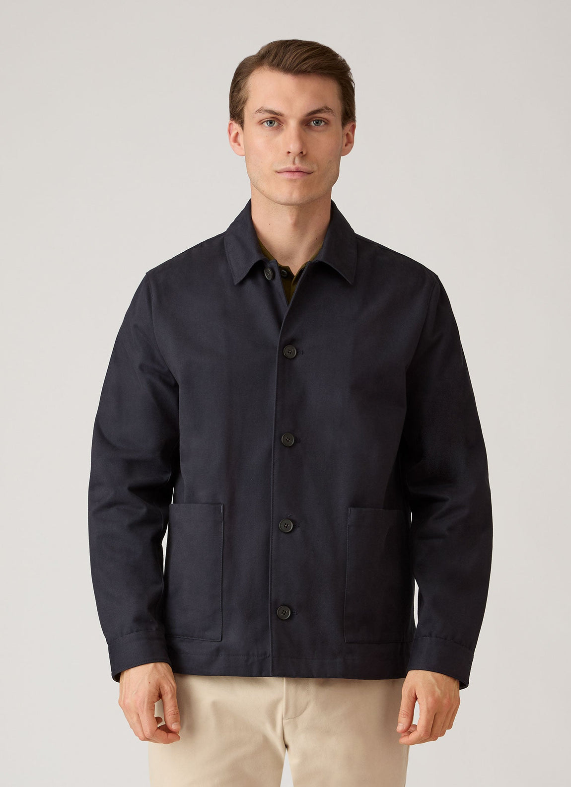 Men's Cotton Drill Chore Jacket in Navy