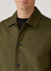 Men's Cotton Drill Chore Jacket in Loden Green