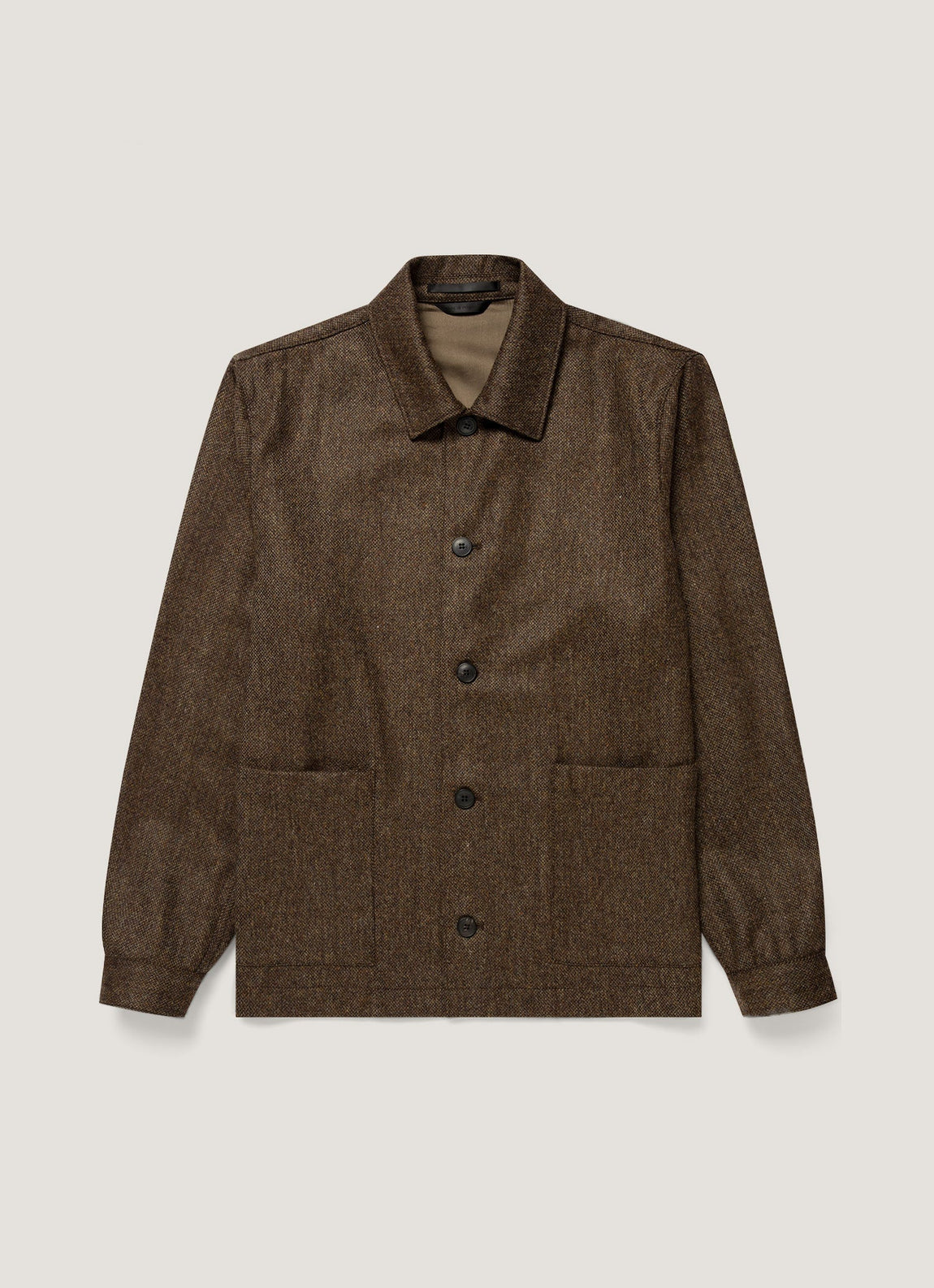 Men's Wool Twill Chore Jacket in Loden Green Melange