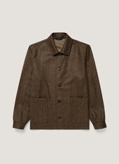 Men's Wool Twill Chore Jacket in Loden Green Melange