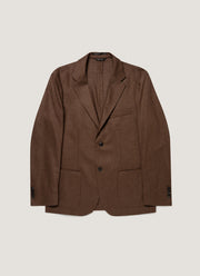 Men's Wool Cashmere Flannel Blazer in Light Brown Melange