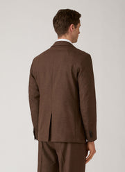 Men's Wool Cashmere Flannel Blazer in Light Brown Melange