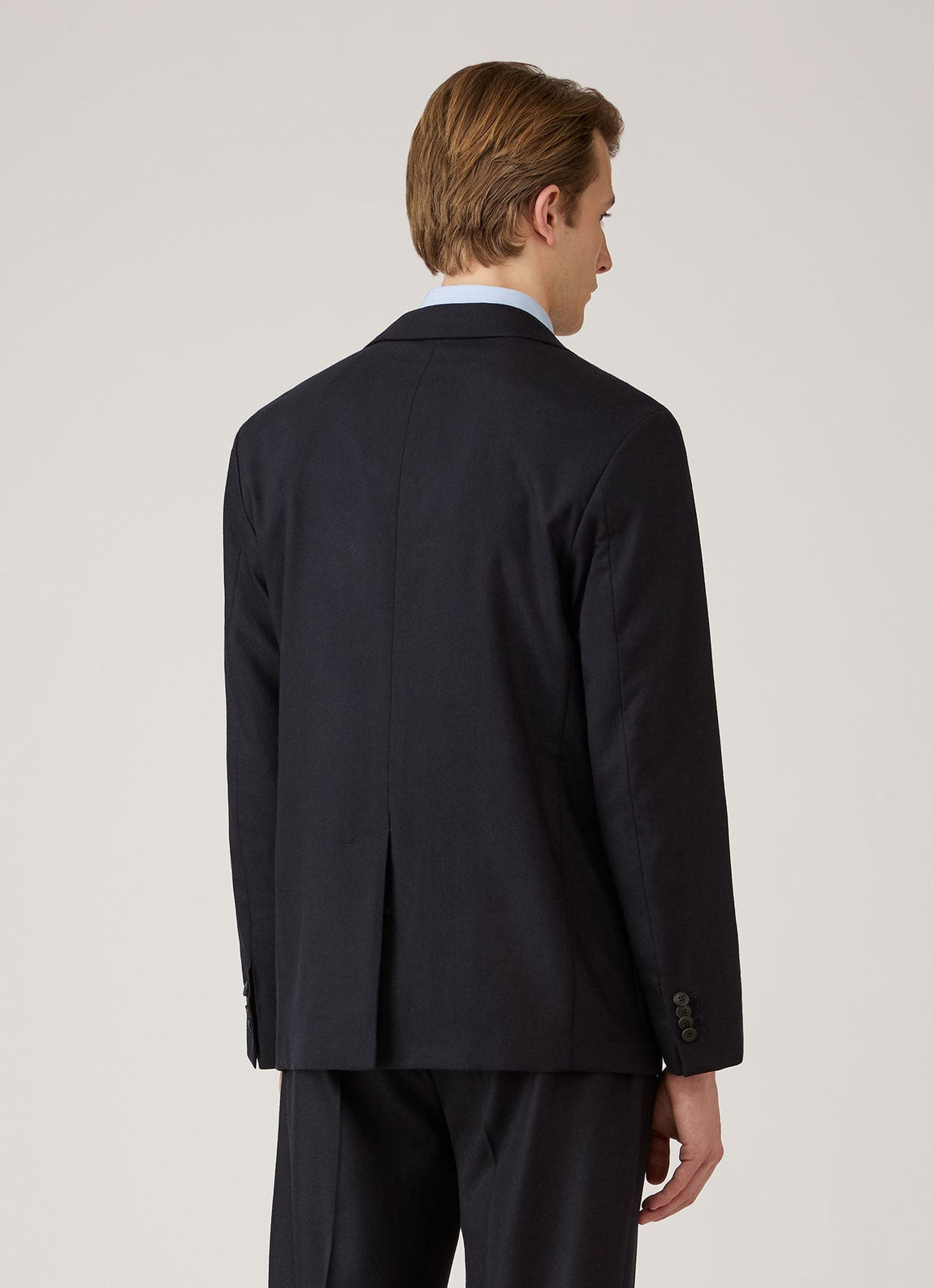 Men's Wool Cashmere Flannel Blazer in Navy