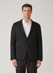 Men's Wool Cashmere Flannel Blazer in Charcoal Melange