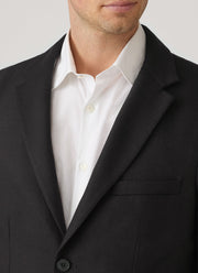 Men's Wool Cashmere Flannel Blazer in Charcoal Melange