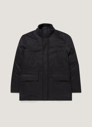 Men's Wool Cashmere Flannel Down Jacket in Navy