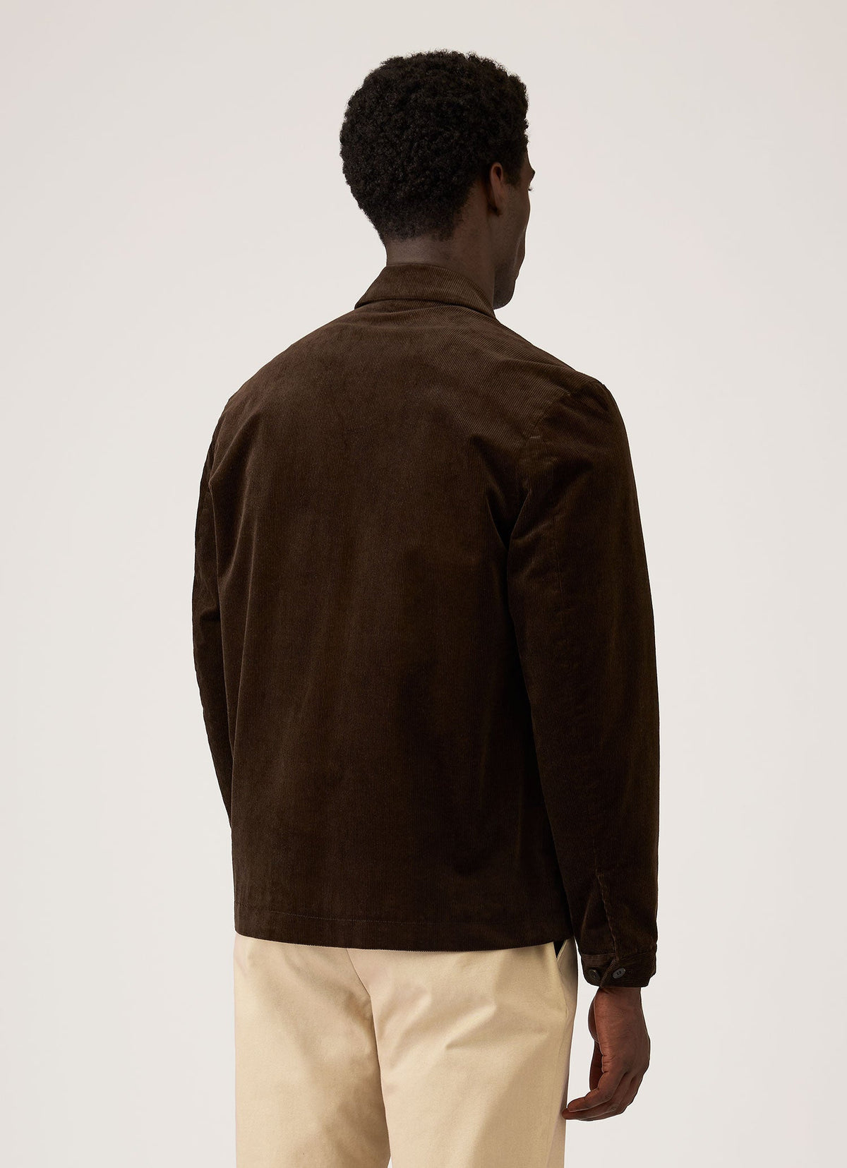 Men's Corduroy Harrington Jacket in Dark Chocolate