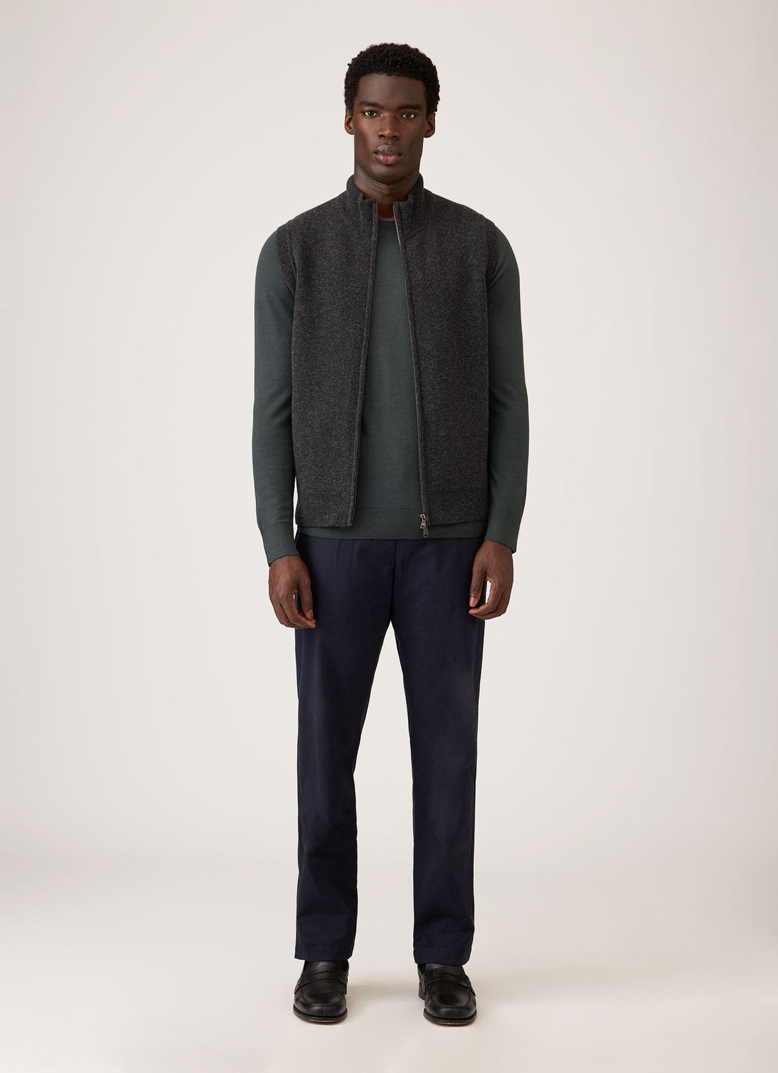 Doubleface-Weste aus Merino-Baumwolle