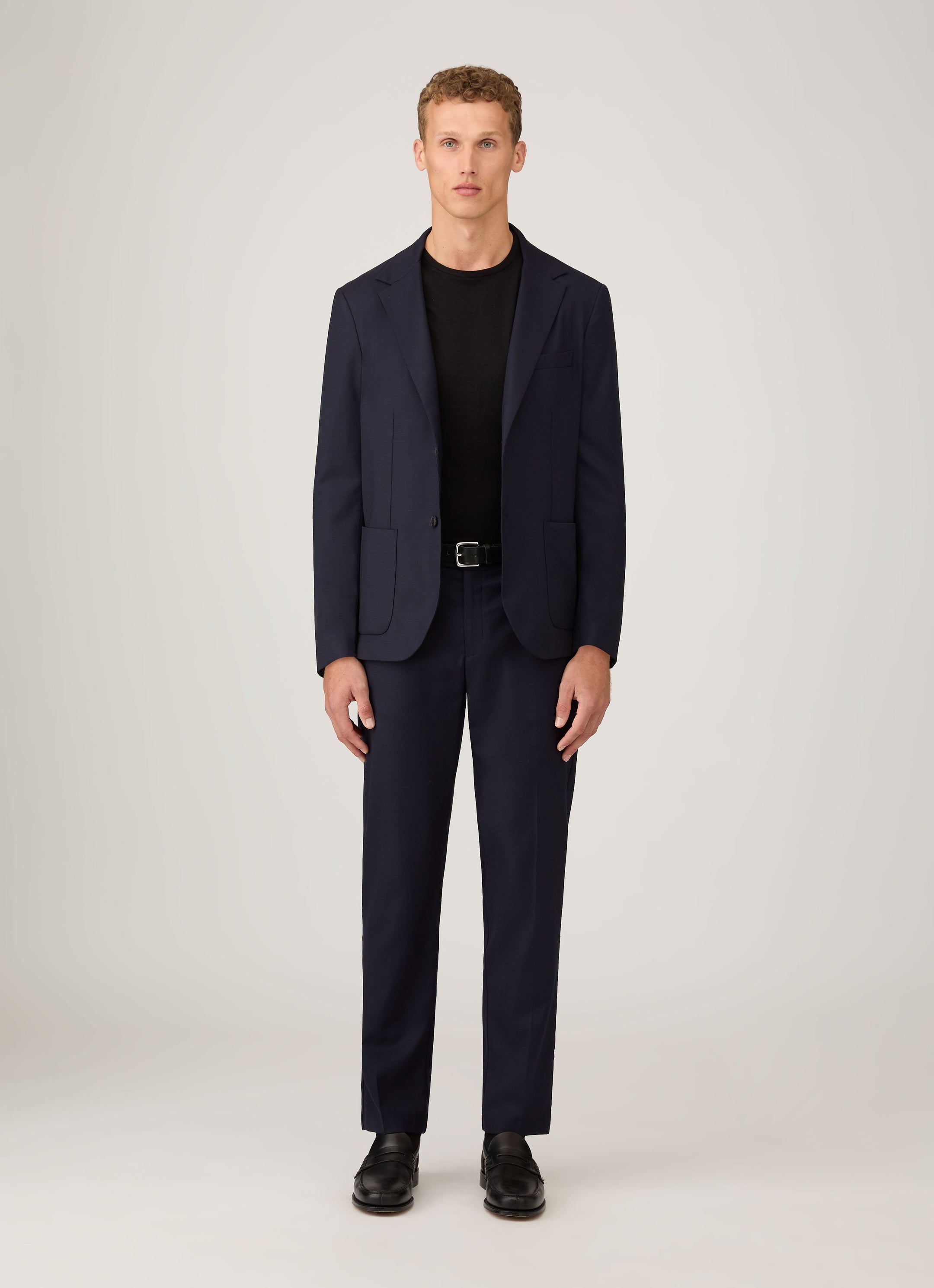 Men's Extra-Fine Merino Jumper in Black
