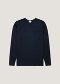 Men's Extra-Fine Merino Jumper in Navy