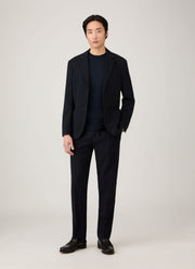 Men's Extra-Fine Merino Jumper in Navy