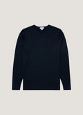 Men's Extra-Fine Merino Jumper in Light Navy