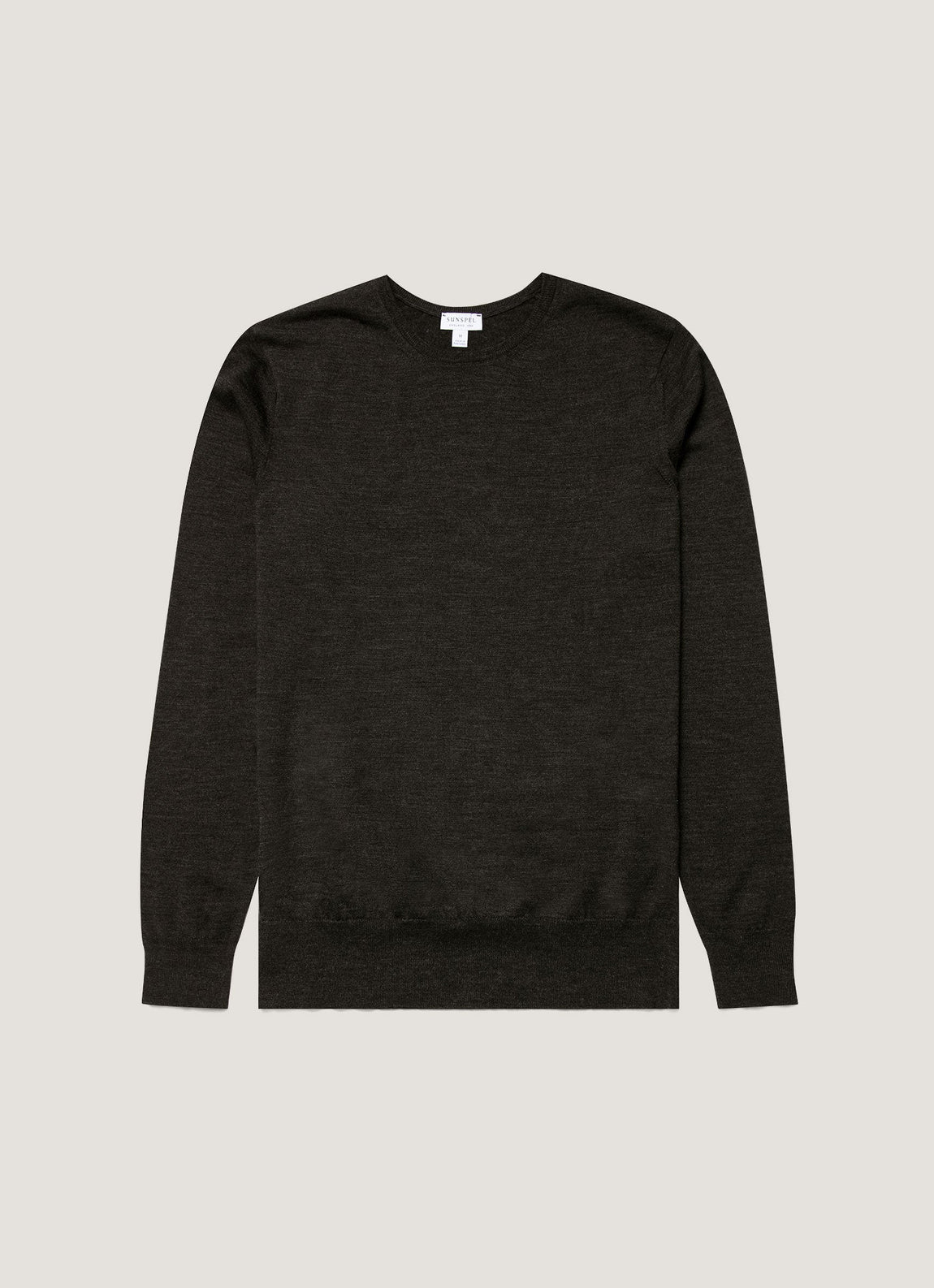 Men's Extra-Fine Merino Jumper in Charcoal Melange