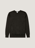 Men's Extra-Fine Merino Jumper in Charcoal Melange