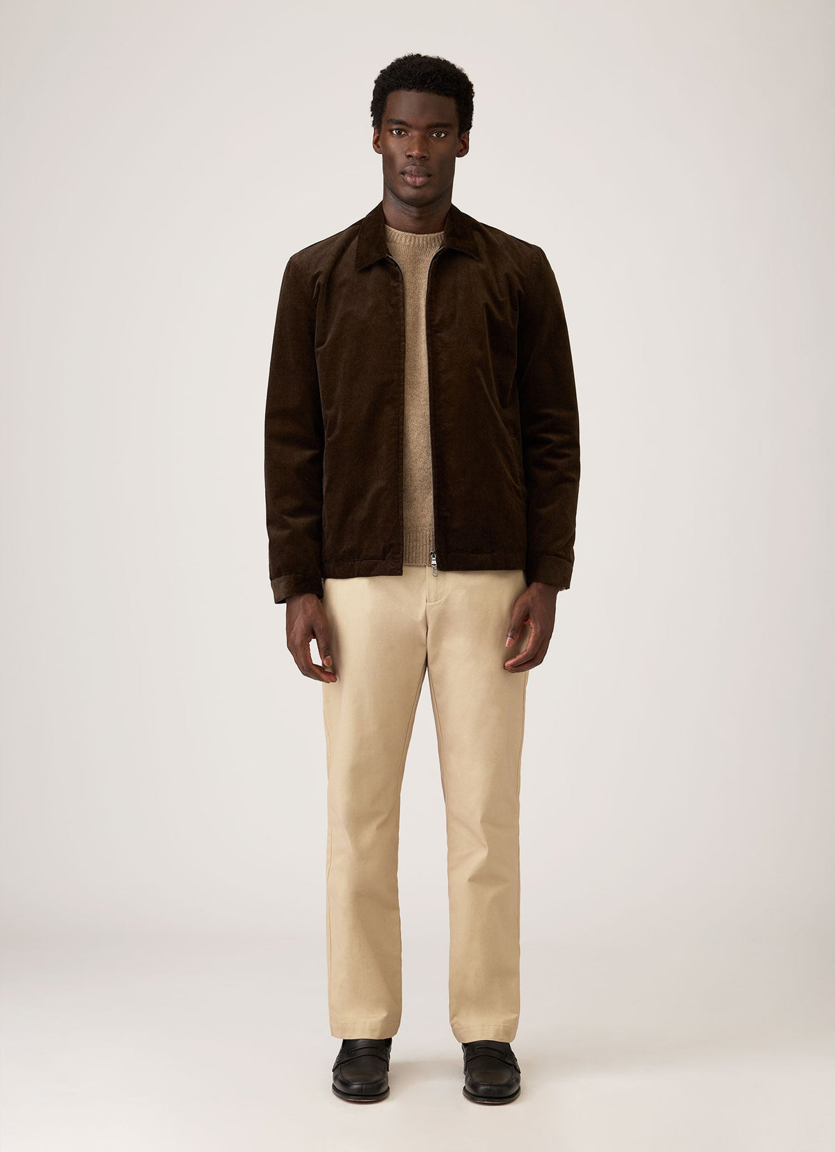 Men's Lambswool Crew Neck Jumper in Taupe
