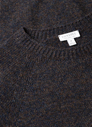 Men's Lambswool Crew Neck Jumper in Midnight Navy Twist